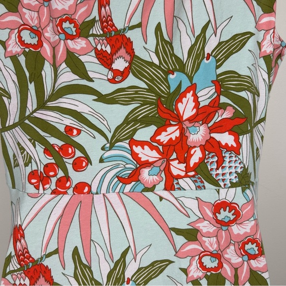 Talbots Floral Parrot Print Sleeveless Knit Maxi sz LP ResortWear Preppy Coastal - Picture 6 of 14